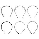 simPLEISURE カチューシャ 6個セット 男女兼用 レディース メンズ 波型 スプリング 黒色 髪留め ヘアアクセサリー シンプル 前髪 髪飾り 6種類...