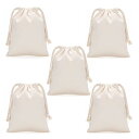 巾着袋 無地 10x15cm 5枚セット ラッピング 袋 小 ミニ巾着 シンプル 帆布 巾着ポーチ ギフトバッグ 小物入れ ポーチ 収納袋 引きひも袋 ラッピン...