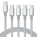 USB Type C ケーブル 【1m+1m+2m+2m/4本】タイプc ケーブル PD対応 60W急速充電】データ転送 断線防止 高耐久ナイロン iPhone 16 /iPhone 15 / MacBook、iPad Pro/Air、Galaxy、Sony、Pixel Type C機種対応