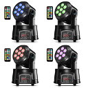 BETOPPER LEDムービングライト舞台照明7x8W RGBW DMX512 リモコン付き ディスコライト ステージライト7色変換 ステージ照明 9/14CH disco light for party 高速回転可能 高輝度 音楽連動 操作便利 舞台/演出/