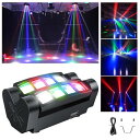 PETOOP ムービングライト 音声連動 舞台照明 DMX512 パーティーライト ディスコライト スパイダーライト ステージ 楽器 音響機器 SPIDER LIGHT スパイダーライト RGBW LED ステージライト disco light for