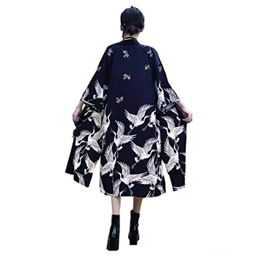 [AiO JAPAN] ロング 鶴 法被 大人用 男女兼用 羽織 和風 和柄 和装 浴衣 イベント 祭 かっこいい かわいい 夏祭り 衣装