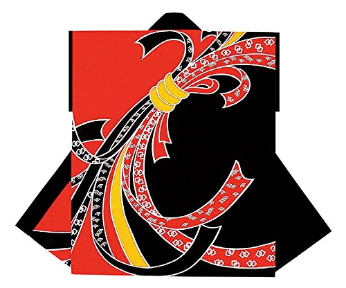[粋な伝統 和好] 法被 半纏 袖無し 大人用 (黒/赤) のしめ柄 祭り 太鼓 衣装 はっぴ ハッピ はんてん [60423]
