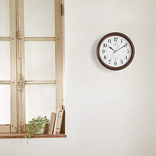 リズム(RHYTHM) シチズン 掛け時計 電波時計 アナログ MA36 さらに明るい 暗所 ライト 自動 点灯 (当社比150%UP) 茶 φ31.3×5.0cm CITIZEN 4MYA36-006 [2]