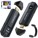 4K ワイヤレス HDMI 無線 ポータブル 小型 送受信機 2.4G&5G双頻Wifi 最大解像度 4K30Hz 最大50m 66ms超低遅延無線 8台増設可能 APP/インターネット不要 エクステンダキット hdmiの変換アダプター付き