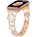 Sixmoat バンドコンパチブル Apple Watch バンド レディース 38mm 40mm 41mm 42mm 44mm 45mm 46mm 49mm キラキラブレスレット デザイナー ドレッシー クローバー iWatch シリーズ 10 9 8 7 6 5 4 3 SE Ultra 対応 (ロー