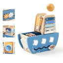 Wooden Teether 5 in 1モンテッソーリ 玩具 1歳 木のおもちゃ 知育玩具 音楽鉄琴 おもちゃ ボール落とし 指先遊び 指先のおもちゃ 女の子...