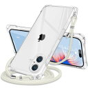 iPhone 16 ケース クリア 肩掛け斜めかけ 首掛け縄掛け アイフォン 16 ケース スマホケース ショルダー 透明 バンパーカバー 耐衝撃 ワイヤレス充電対応 斜めがけ 縄掛け 長さ調整可能 薄型 落
