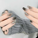 COLORBIRD ネイルチップ ショート 24枚 黒 ネイル 付け爪 チップ 短め 可愛い バレリーナ (R653)