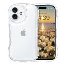 GUAGUA いphone 16 ケース クリア ウェーブ iPhone16 ソフト TPU 透明 ケース うねうね 人気 バンパー 耐衝撃 超軽量 薄型 ストラップホール付き アクスタが入る スマホケース iPhone16 楕円形カメラ ア