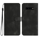 Gedurya Galaxy S10 ケース 手帳型 SC-03L ケース 帽子 シェイプ SCV41 ケース ギャラクシー s10 手帳型 スタンド機能 マグネット式 Samsung Galaxy S10 スマホケース 携帯カバー 財布型 - ブラック