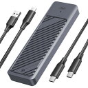JNH M.2 SSD 外付けケース NVMe/SATA両対応 USB 3.2 Gen2 M.2 SSD ケース 10Gbps高速転送 熱伝導シート付属 UASP/TRIM対応 2230/2242/2260/2280 M key/B+M key SSD対応 USB A-C/USB C-C 2本ケーブル付き