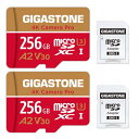 【5年保証 】Gigastone マイクロSDカード 256GB A2 V30 2個セット Ultra HD 4K ビデオ録画 高速4Kゲーム 動作確認済 100MB/s マイクロSDXC UHS-I U3 Class 10 SD変換アダプタ付き Nintendo Switch(2)