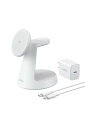 Anker MagGo Wireless Charging Station (3-in-1, Dock Stand) マグネット式 3-in-1 ワイヤレス充電ステーションワイヤレス出力/Apple Watchホルダー付 ホワイト
