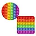 【安全素材使用】 プッシュポップバブル おもちゃ スクイーズ玩具 染める ストレス解消グッズ ゲームボード 人気プレゼント クリスマスギフト 2個セット 四角形 丸型 FOROMONE