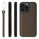 HANATORA iPhone15ProMax ケース MagSafe 対応 本革 耐衝撃 バンパー型 スマホケース スマホ ストラップ 付き シュリンクレザー ギフト マグセーフ対応 トープ SMSGZ-15ProMax-Taupe