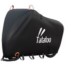 Tatatoo 自転車カバー【最新のアップグレード版!バックル4箇所と前後2つのロック用穴付きの全天候型】厚手 破れにくい 防水 雨風避け 紫外線カット 埃よけ用 盗難防止のアイレット前に付