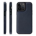 HANATORA 15ProMax ケース 本革 耐衝撃 バンパー型 スマホケース スマホ 側面本革 シュリンクレザー ギフト ネイビー WPG-15ProMa...