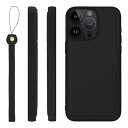 HANATORA iPhone15ProMax ケース 本革 耐衝撃 バンパー型 スマホケース スマホ ストラップ 付き シュリンクレザー ギフト ブラック S...