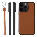 HANATORA iPhone15ProMax ケース 本革 日本製 耐衝撃 スマホケース スマホ ストラップ 付き シュリンクカーフレザー ギフト マグネットなし キャメル SPGJP-15ProMax-Camel