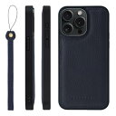 HANATORA iPhone15ProMax ケース MagSafe 対応 本革 耐衝撃 バンパー型 スマホケース スマホ ストラップ 付き シュリンクレザー ギフト マグセーフ対応 ネイビー SMSGZ-15ProMax-Navy