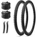 MOHEGIA 2組セット 26インチ 自転車 タイヤ: 26×1.95インチ パンク防止 MTB オフロード タイヤ 組み合わせセット - 折り畳み式 交換用...