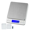キッチンスケール クッキングスケール はかり 測理 デジタルスケール シルバー 3kg 0.1g単位 電子秤 3000g 計量器 測り 料理 調理 お菓子作り ...