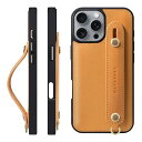 HANATORA iPhone16ProMax ケース 本革 耐衝撃 背面ベルト ストラップリング スマホケース スマホ スタンド機能 コードホルダー ガラスフィルム 付き オイルドレザー ギフト ナチュラル GH-16ProMax-Natu