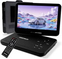 【2025年新機種】AESTIQUO ポータブルDVDプレーヤー 12.5型 dvdプレーヤー 10.5インチ液晶 車載用ホルダー付 5時間連続再生 リージョンフリー CPRM対応 レジューム機能 cdプレーヤー 270度画面回転 TV