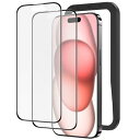 NIMASO アンチグレア iPhone 15 用 ガラスフィルム 全面保護 反射防止 黒縁あり 強化ガラス フィルム サラサラ 高感度タッチ ゲームフィルム ...