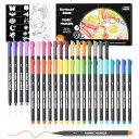 Shuttle Art 布用ペン 36色セット ファブリックマーカー 布に書けるペン 水性 速乾 耐水 耐久 ウォッシャブル 洗っても落ちない 色褪せしにくい ステンシル付き DIY ハンドメイド 手作り イラス