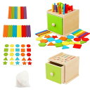 Coehaopike モンテッソーリ 玩具 知育玩具 1歳 2歳 3歳 赤ちゃん おもちゃ 幼児向け 12-36ヶ月に適し 木製引き出しボックス 色分類 指先訓...