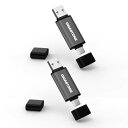 【GIGASTONE】USBメモリ 256GB 2個セット 2-in-1 デュアル OTG シルバーグレー フラッシュドライブ Z40 USB 3.2 Gen 1 USB-C & USB-A対応 高性能 耐久性 データ保存 共有 バックアップ ブートドライブ USB 2.0 / U(2)