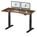 FLEXISPOT スタンディングデスク メーカー5年保証 電動式昇降デスク 高さ調節 パソコンデスク E7セット (足黒+カーブ型天板ウッド)