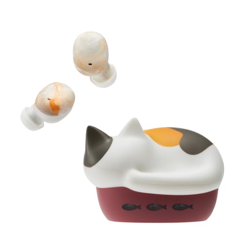 ラディウス radius HP-C28BT 完全ワイヤレスイヤホン : NEKO true wireless earphones Bluetooth対応 フルワイヤレス 左右分離型 AAC 軽量 猫 小型 小さい耳 コンパクト おしゃれ かわいい イヤホン TWS HP-C28BTM(のサムネイル