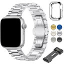 OULUOQI アップルウォッチ用のバンド Apple Watchに適合する 交換ベルト 蝶ボタン ステンレス製 49mm 45mm 44mm 42mm 41mm 40mm 38mm 長さ調整器具付き ユニ. 防錆耐食 通気 防水 おしゃれ Watch Series Ultra/Ultra