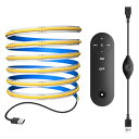 LEKE テープライトCOB LEDストリップライトUSBリモコン付き 1m 昼光色4000K,フレキシブル 高密度320LEDs/m LEDテープライト180°発光CRI>=90,両面テープ変形可能 切断可能 寝室 キッチンホーム オフィ