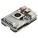 Yahboom アクリルケースラズベリーパイ5ケース ラスベリー パイ 5 ケース+ 冷却ファン+ Raspberry Pi 対応 冷却アルミニウムヒートシンクサーマルシリコンRaspberry Piケース (透明色) (pi5 active cooler an