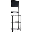 BLITZER(ブリッツァー) ダーツスタンド BSD21-BK スチールラック方式採用 【本体サイズ: 約 202 x 61 x 36 cm】 自立式 簡単組立 ダーツホルダー付属 安定性のある大型アジャスター(足)採用 インテリ