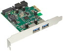 玄人志向 USB3.2 Gen1 (USB3.0) インターフェース カード (PCI-Express x1 接続) 外部2ポート LowProfile 対応 USB3.0RA-P2H2-PCIE