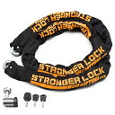 デイトナ(Daytona) バイク用 チェーンロック スチール合金製 42mm幅チェーン LEDライト付きキー1本付属 ストロンガーチェーンロック 2.0m 95398