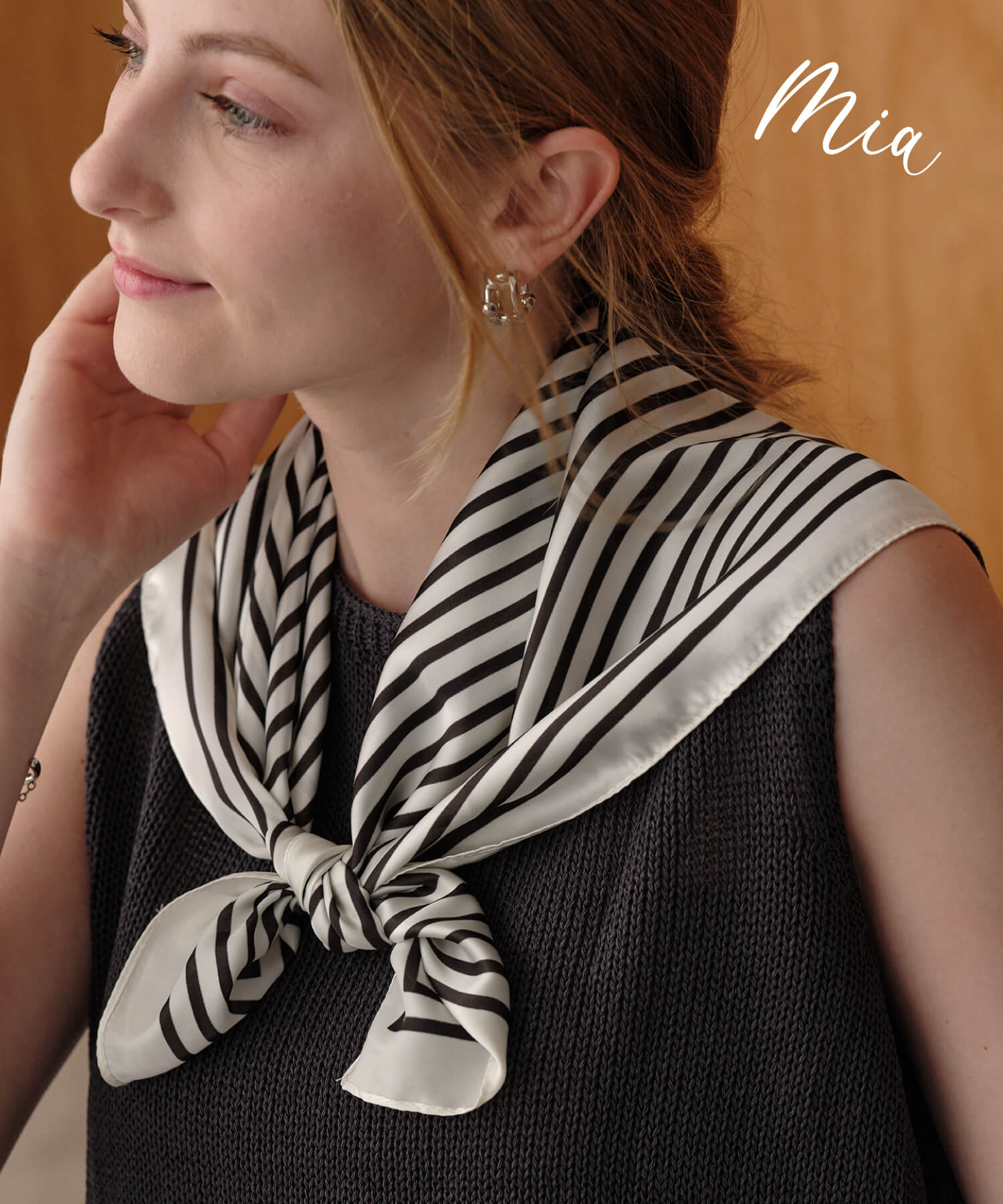 【今だけ送料無料★8/27迄】【MIA/ミア】ストライプスカーフ/レディース アクセサリー リボンスカーフ リボン ヘアアクセサリー ブレスレット チャーム おしゃれ カジュアル きれいめ プレゼント 大人 プチプラ スカーフ バンダナ ストライプのサムネイル