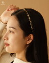 【今だけ送料無料!】チェーンカチューシャ レディース ヘアアクセサリー チェーン ブラック ゴールド お仕事 オフィス きれいめ カジュアル 学校 ドレス パー...