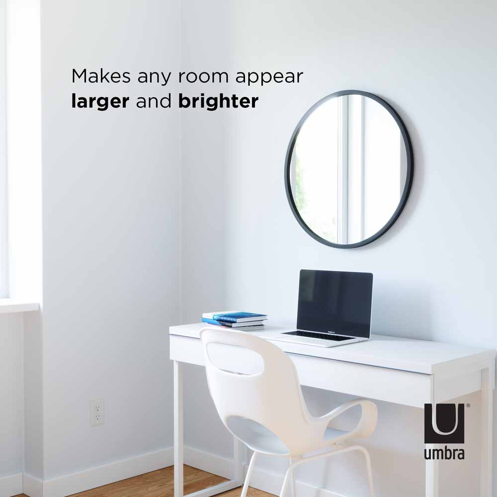 umbra アンブラ ハブ ミラー 61x61cm ウォールミラー 壁掛け鏡 インテリア 姿見 丸型 ブラック 21008243040 [3]