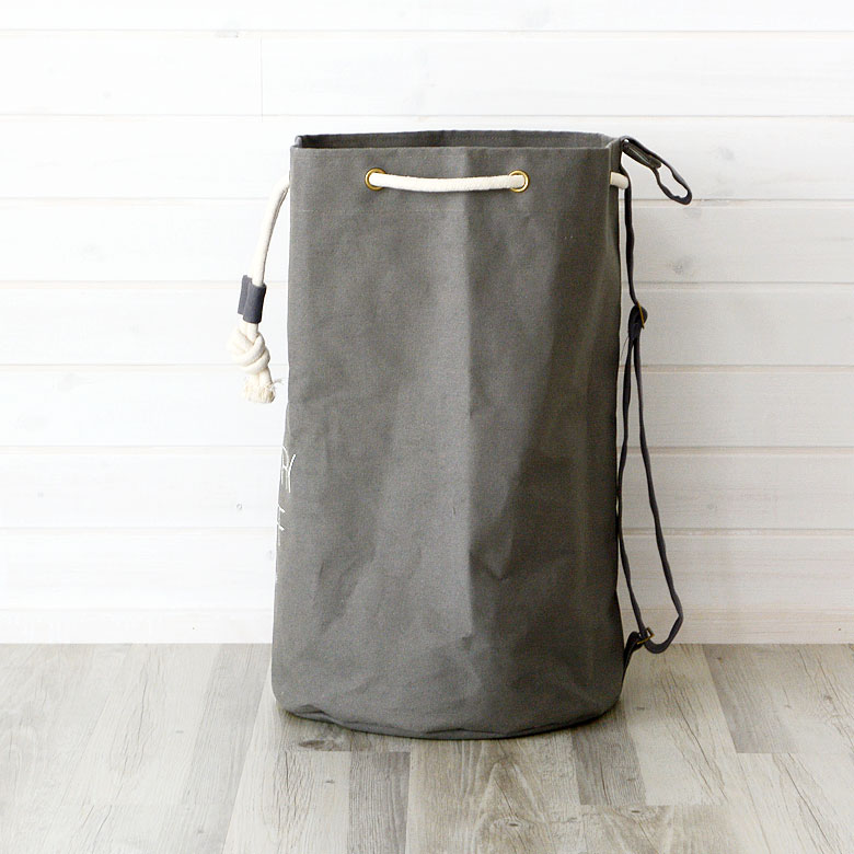 持ち手つきランドリーバスケット(63500-63501) 【 洗濯カゴ 洗濯物入れ 脱衣かご カゴ 籠 持ち手付き 収納バスケット おしゃれ ランドリーバッグ 洗濯かご 天然素材 持ち手付き 脱衣かご 巾着 収納 塩系 インテリア 男前 西海岸 ELEMENTS エレメンツ 】