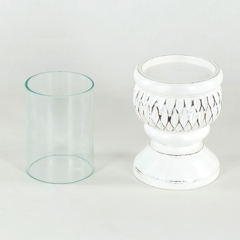 ガラスとウッドの筒形のキャンドルホルダー(12800)【 キャンドルホルダー ガラス ろうそく立て おしゃれ キャンドル スタンド 木製 大きい アンティーク風 ディスプレイ テラリウム オブジェ 男前 インテリア 西海岸 北欧 カフェ レストラン 食卓 店舗用 】通販格安セール情報 楽天 通販