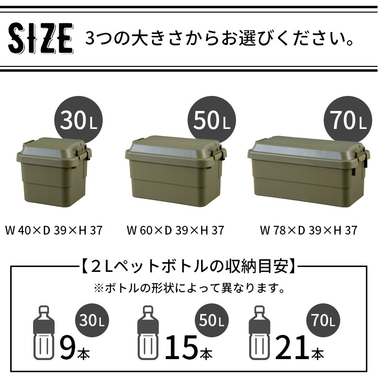 トランクカーゴ 50L ボックス ケース OD 収納 スツール 椅子 工具入れ 持ち手 持ち...