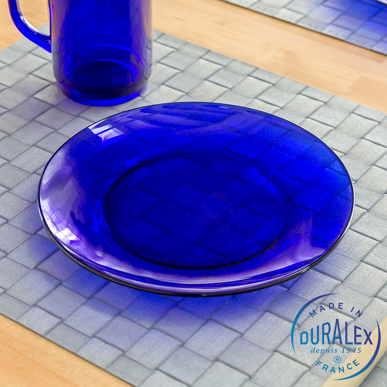 デュラレックス サファイア デザートプレートΦ19cm DURALEX SAPHIR ブルー 青 皿 プレート ガラス 強化 食器 フランス 食洗器 電子レンジ おしゃれ シンプル 夏 爽やか リゾート シリーズ テーブル キッチン 雑貨 [92042]のサムネイル