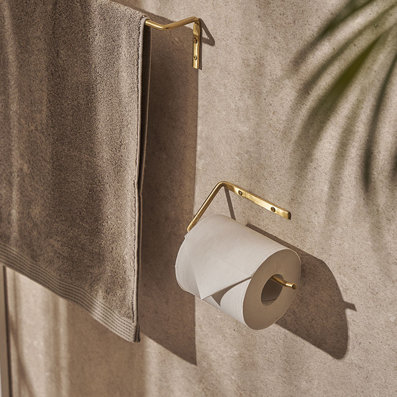 【最大500円クーポン】 トイレットペーパーホルダー 真鍮 シンプル 落下防止仕様 ...