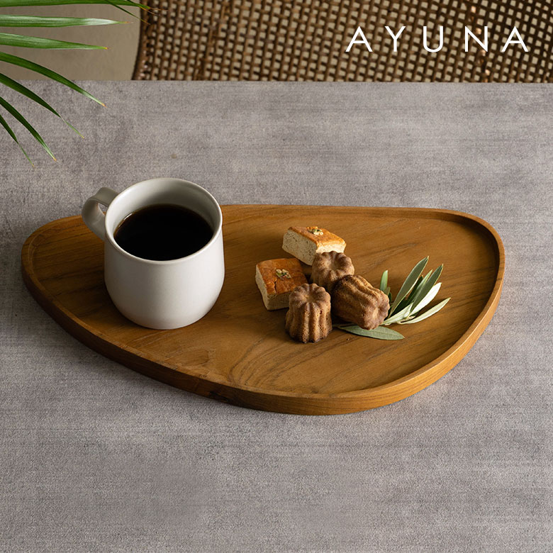 【最大2000円クーポン】 トレー お盆 木製 豆型 Ayuna トレイ ランチョンマット カフェトレー おしゃれ..